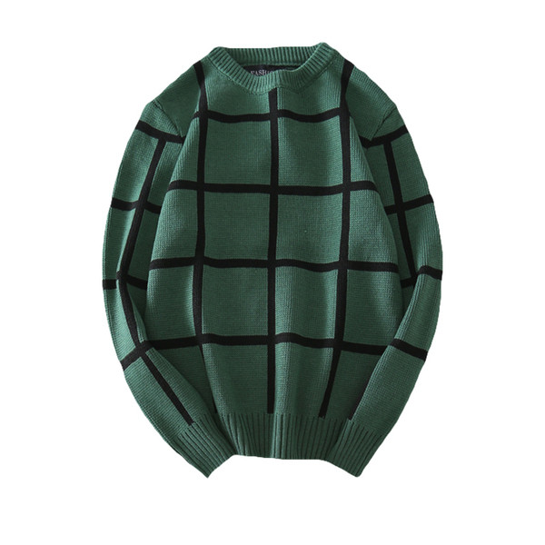 Pulover casual barbatesc in negru si verde - model larg