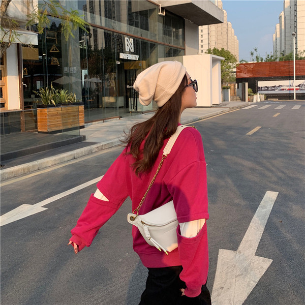 Széles sport-hétköznapi pulóver két színben