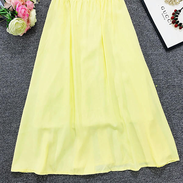 Rochie casual de dama cu maneci scurte model decupat in galben, alb si albastru