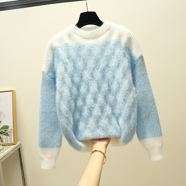 Pulover de damă modern cu mâneci lungi și decolteu oval în cinci culori