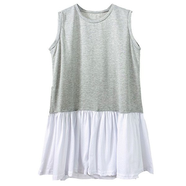 Maieu modern de damă, cu decolteu rotund, de culoare gri și negru