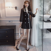 Rochie moderna de dama cu nasturi in negru