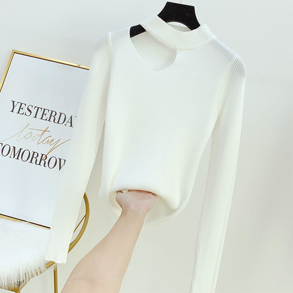 Modern női blúz több színben kivágott résszel