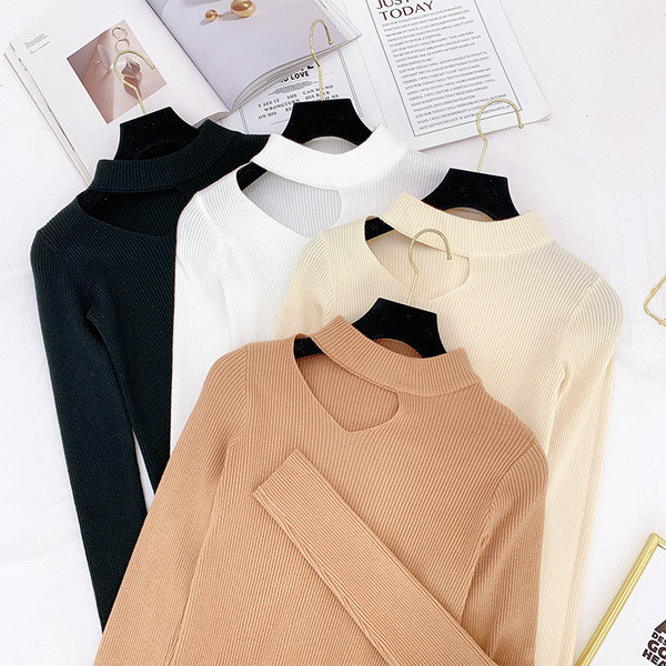 Modern női blúz több színben kivágott résszel