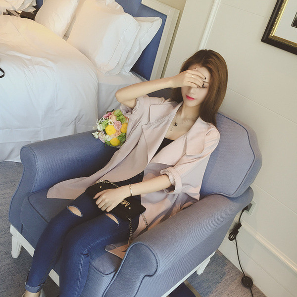 Palton de toamna de dama in albastru, rosu si galben