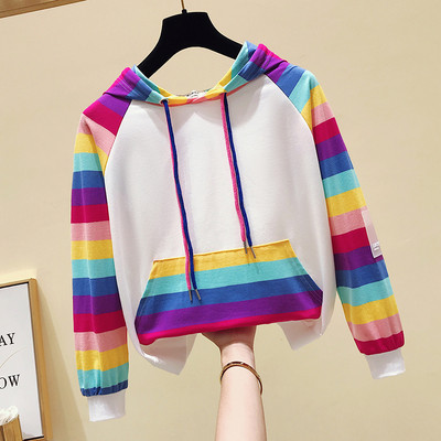 Hanorac de dama de culoare moderna cu cravate si gluga