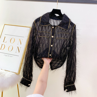 Modern női ing gyöngyökkel és gallérral több színben