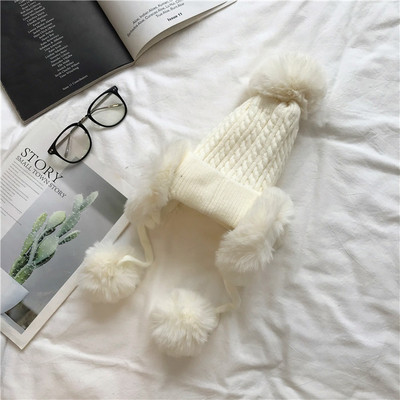 Palarie casual dama de iarna cu puf in mai multe culori