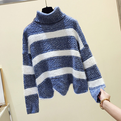 Pulover de dama cu guler polo in cinci culori model asimetric