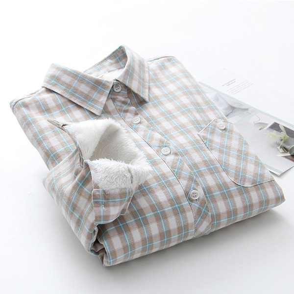 Camasa de dama in carouri model nou cu buzunar si guler clasic in alb, albastru si verde