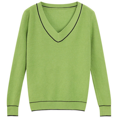 Bluză casual de damă cu decolteu în V în negru, alb, verde, albastru și bej