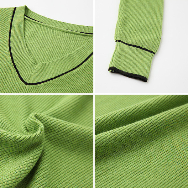 Bluză casual de damă cu decolteu în V în negru, alb, verde, albastru și bej