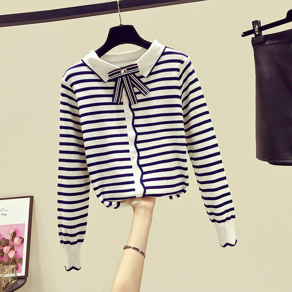 Cardigan casual dama cu panglica si nasturi in doua culori