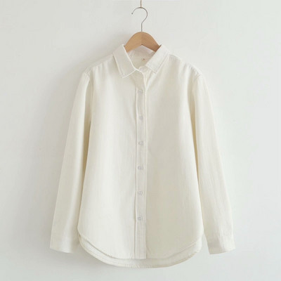 Cămașă modernă de damă cu guler clasic în alb, albastru, galben și roz