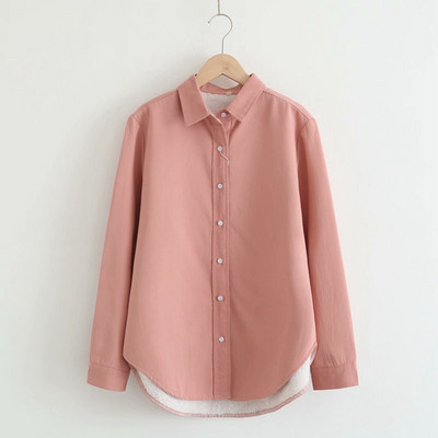 Cămașă modernă de damă cu guler clasic în alb, albastru, galben și roz