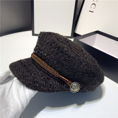 Palarie de dama eleganta cu vizor si efect stralucitor in mai multe culori