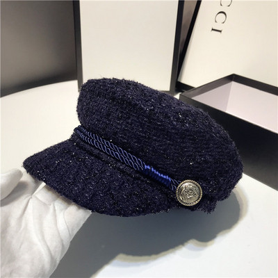 Palarie de dama eleganta cu vizor si efect stralucitor in mai multe culori