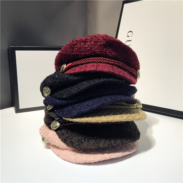 Palarie de dama eleganta cu vizor si efect stralucitor in mai multe culori