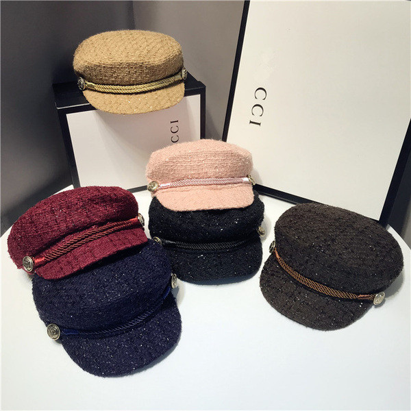 Palarie de dama eleganta cu vizor si efect stralucitor in mai multe culori