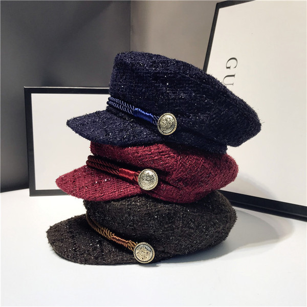 Palarie de dama eleganta cu vizor si efect stralucitor in mai multe culori