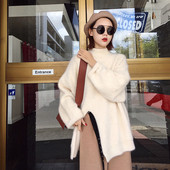 Pulover de iarna de dama model lung cu fanta in mai multe culori