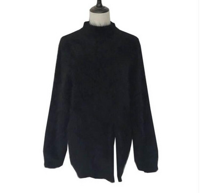 Pulover de iarna de dama model lung cu fanta in mai multe culori