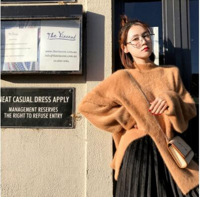 Pulover de iarna de dama model lung cu fanta in mai multe culori