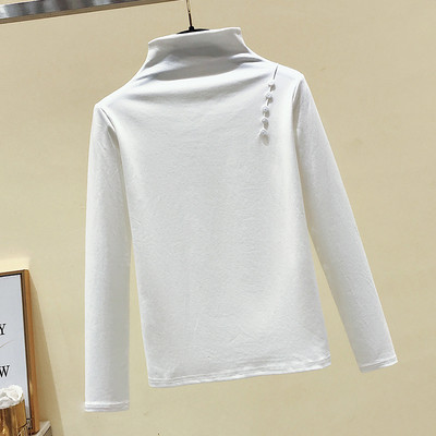 Bluza casual dama cu guler inalt si nasturi in mai multe culori