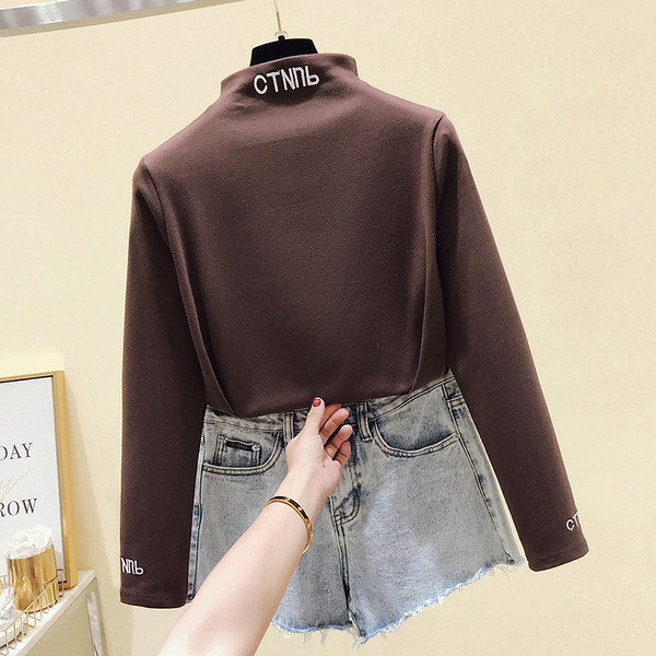 Bluza casual dama cu guler inalt si nasturi in mai multe culori