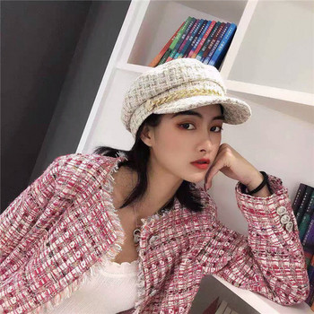 Palarie eleganta de dama cu lant metalic in trei culori