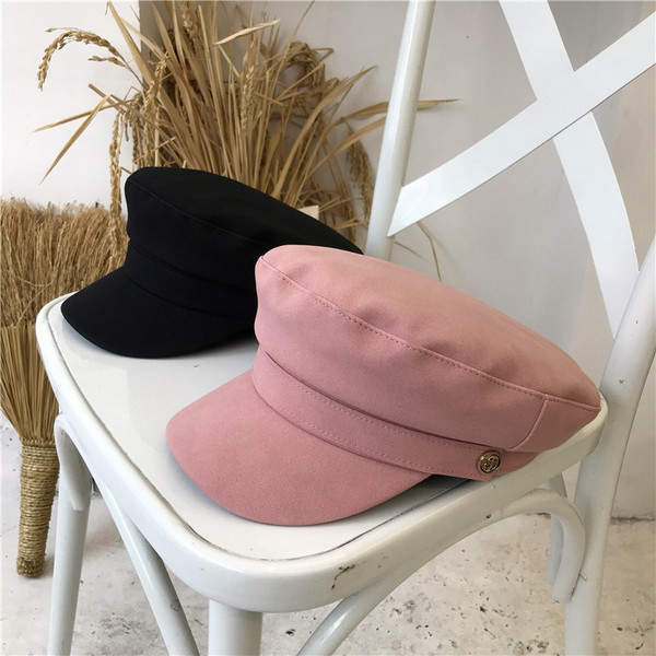 Öko bőrből készült modern női sapka napellenzővel több színben