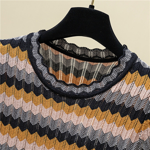 Rövid ujjú női kötött blúz