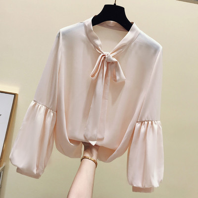 Cămașă de damă cu șireturi și mâneci largi în trei culori