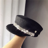 Palarie eleganta de dama cu pietre in alb si negru