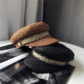 Pălărie modernă de damă cu vizor în negru și maro