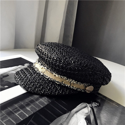 Pălărie modernă de damă cu vizor în negru și maro