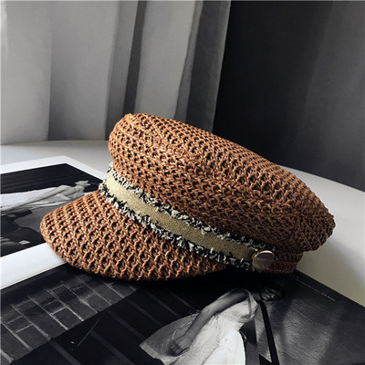 Pălărie modernă de damă cu vizor în negru și maro