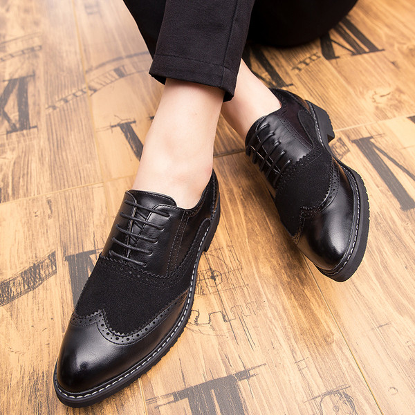 Pantofi eleganti pentru barbati alb-negru cu sireturi