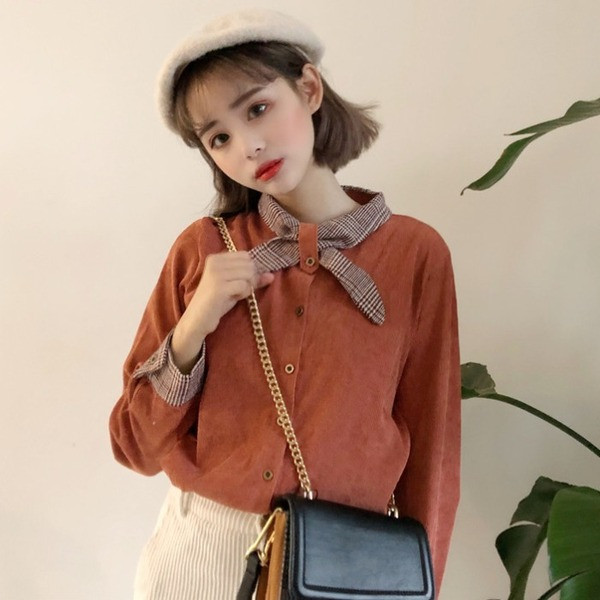 Cămașă lată de damă cu panglică