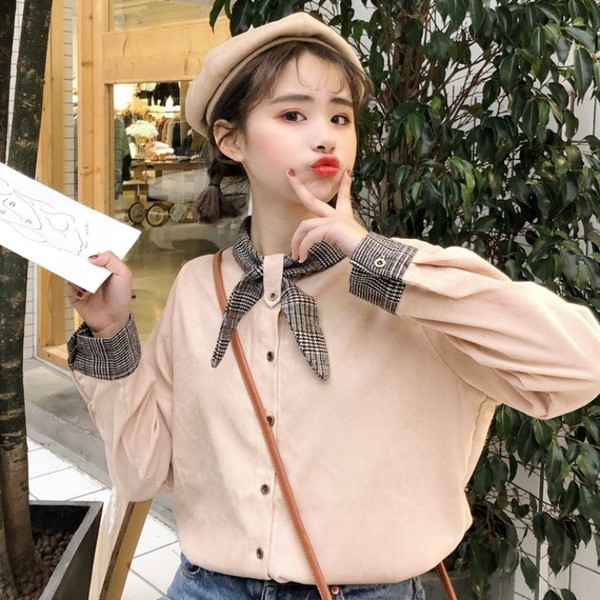 Cămașă lată de damă cu panglică