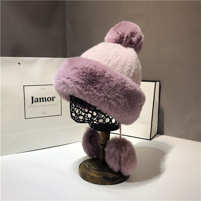 Palarie de iarna de dama moderna cu puf in mai multe culori