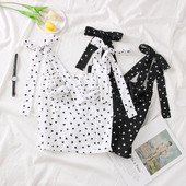 Maieu de dama model nou cu bretele in alb si negru