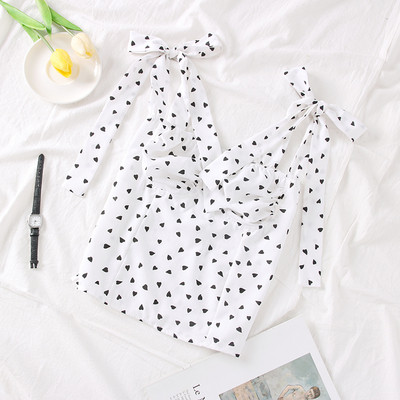 Maieu de dama model nou cu bretele in alb si negru