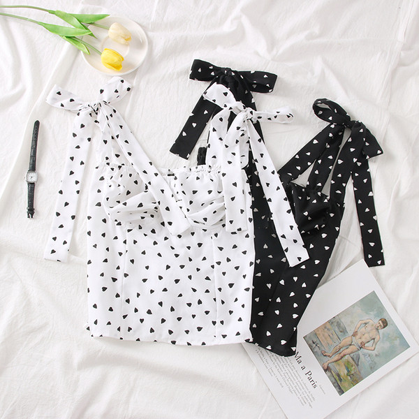 Maieu de dama model nou cu bretele in alb si negru