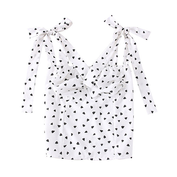 Maieu de dama model nou cu bretele in alb si negru