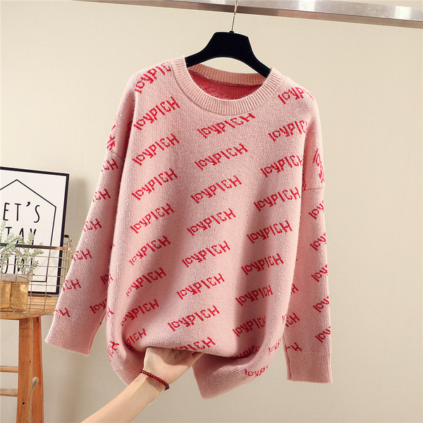 Pulover de damă modern cu inscripție în trei culori