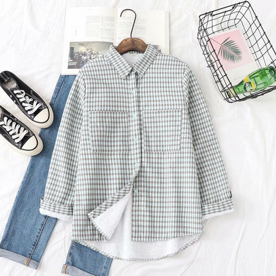 Camasa de dama in carouri model nou verde si rosu