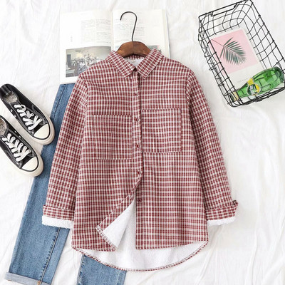 Camasa de dama in carouri model nou verde si rosu