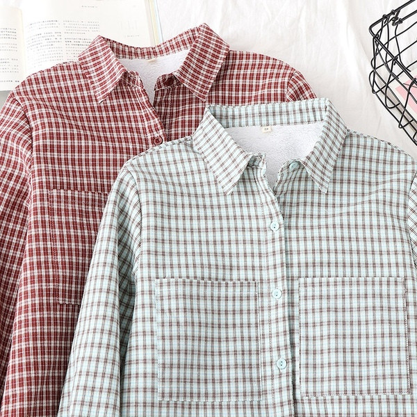 Camasa de dama in carouri model nou verde si rosu