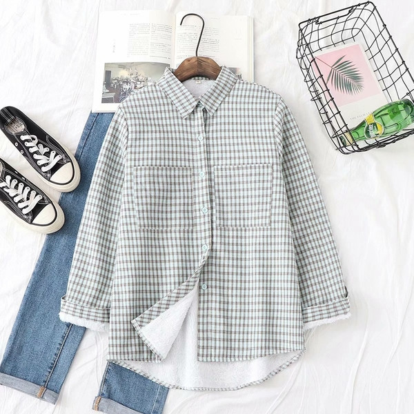 Camasa de dama in carouri model nou verde si rosu